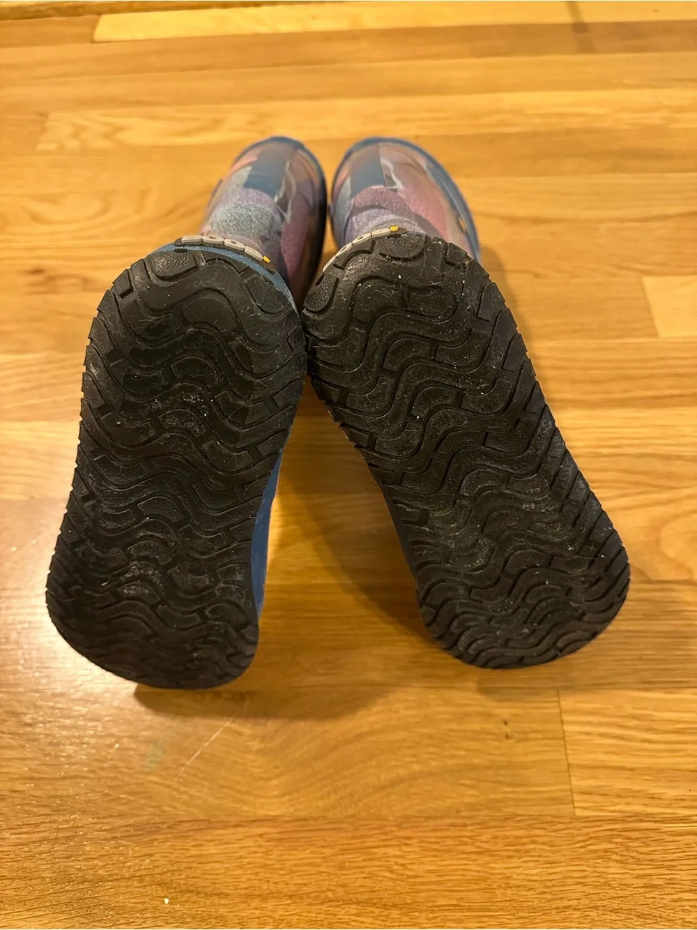 Bogs Kids Pink and Gray Abstract Camo Rain Boots